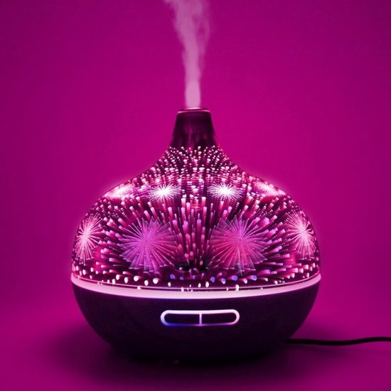 Ultrasonic Aroma Diffuser 3D - Donker bruin hout - 400ml