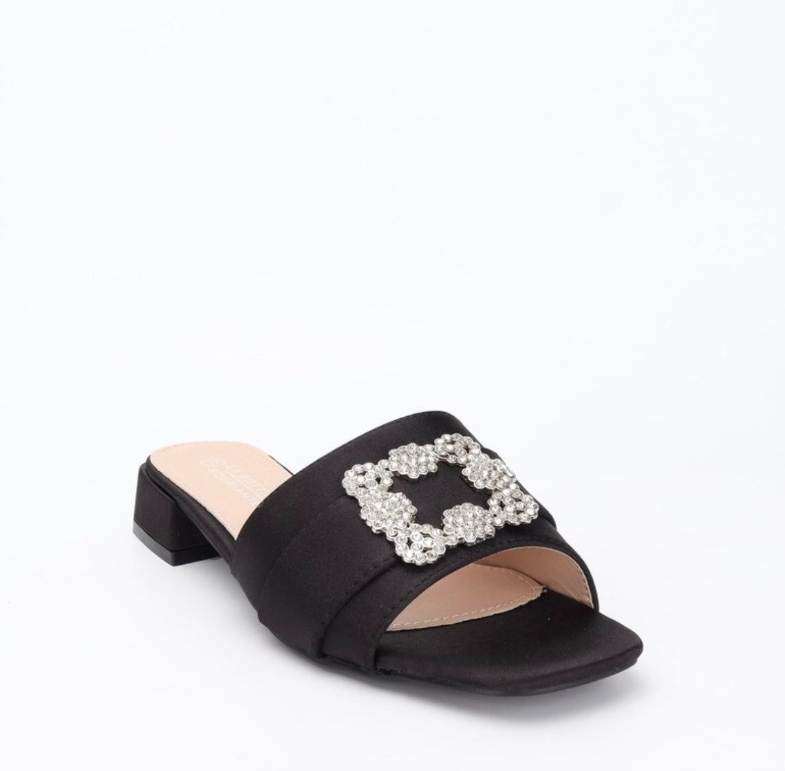 Schoenen Satijne instappers met kleine hak beige